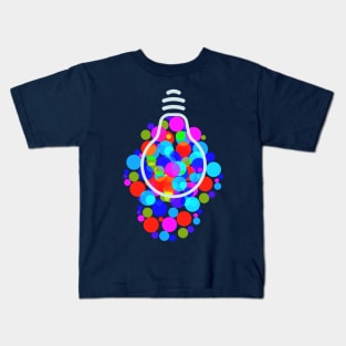 Colorful Light Bulb with Vibrant Baubles Kids T-Shirt